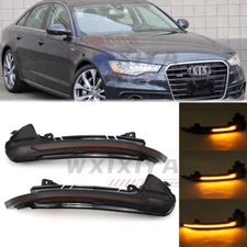 LED Rearview Side Wing Mirror Light For Audi A6 S6 2012-18 Reflector Turn Signal