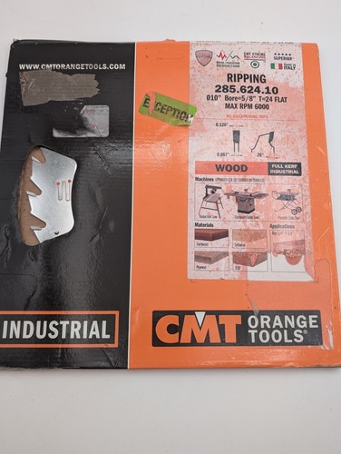 CMT ORANGE TOOLS 285.624.10 Orange Chrome Ripping Blade 10" x T24 Flat Silver