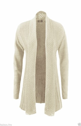 Neu Damen Frauen Mädchen Übergröße Strick Wasserfall Boyfriend lange Strickjacke 8-26 - Bild 13 von 18