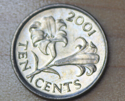 2001 Bermuda 10 Cents Bermuda Lily