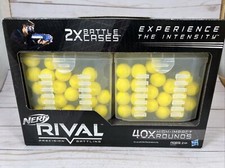 NERF Rival 2X Battle Cases 40x High-Impact Rounds Precision Battling Yellow NEW