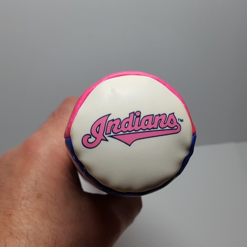 Rawlings Cleveland Indians 13" Pink Vinyl Plastic Retro Logos Toy Baseball Bat - Picture 4 of 8