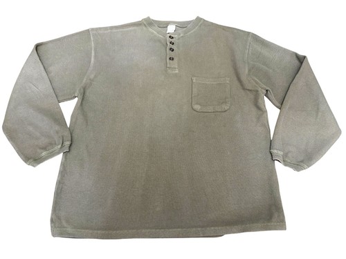 Olivgrüner Henley-Fleecepullover Herrenpullover mit vier Knöpfen - Bild 9 von 10