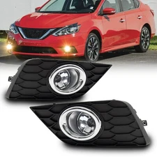 Fog Lights Assembly Fit For 2016-2019 Nissan Sylphy/Sentra L+R(Clear)