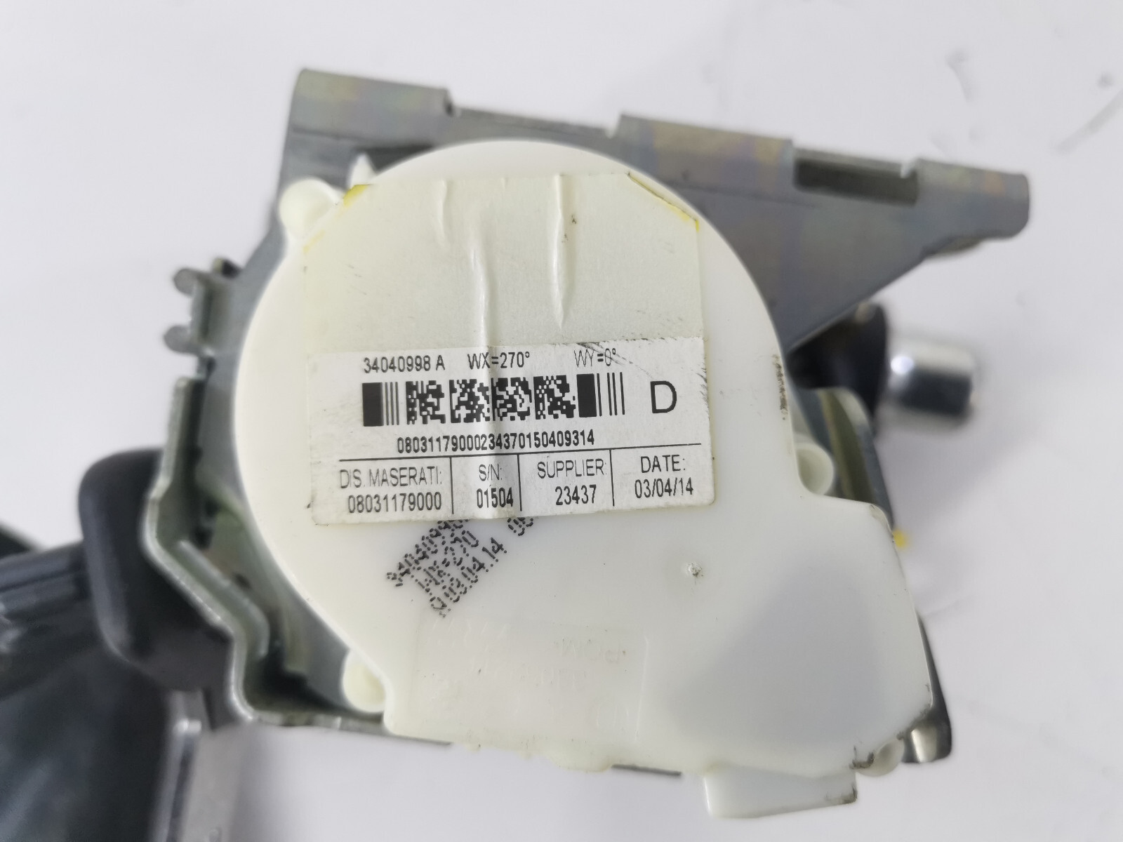 08- Maserati Granturismo M145 Rear Right Pass Seatbelt Retractor OEM
