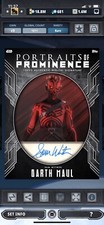 Topps Star Wars Digital Card Trader Steel Darth Maul Portraits Of Prominence Sig