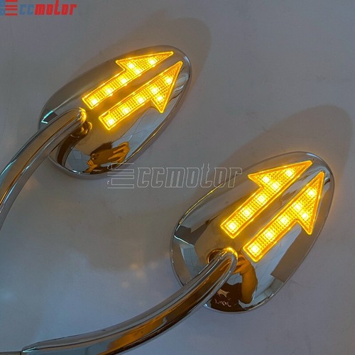 Integrated Arrow LED Turn Signal Mirror Fits For Harley V-ROD Touring FLHR FLTR - Picture 8 of 11