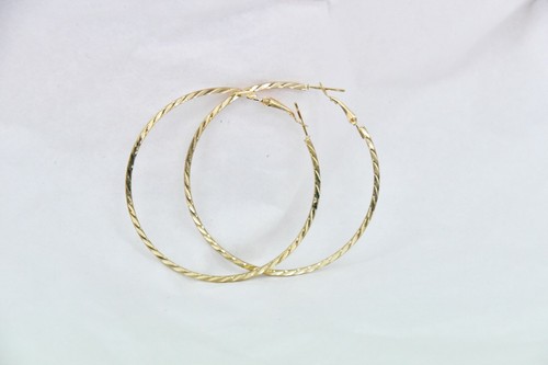 Gold Hoop Earrings Women's Pierced Jewelry in Varied Shapes - Picture 3 of 11