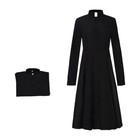 Female Priest Cosplay Costume Priestess Robe Dress Women Pastor Halloween Outfit