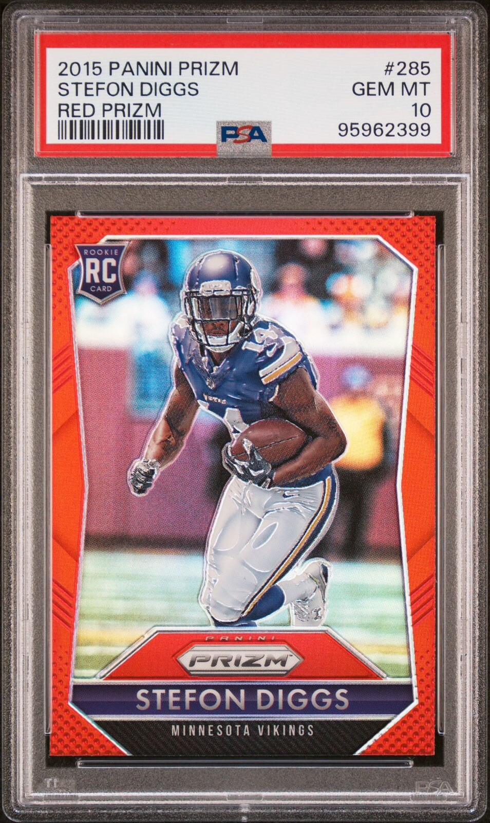 2015 Prizm Stefon Diggs Red Prizm Rookie #285 PSA 10