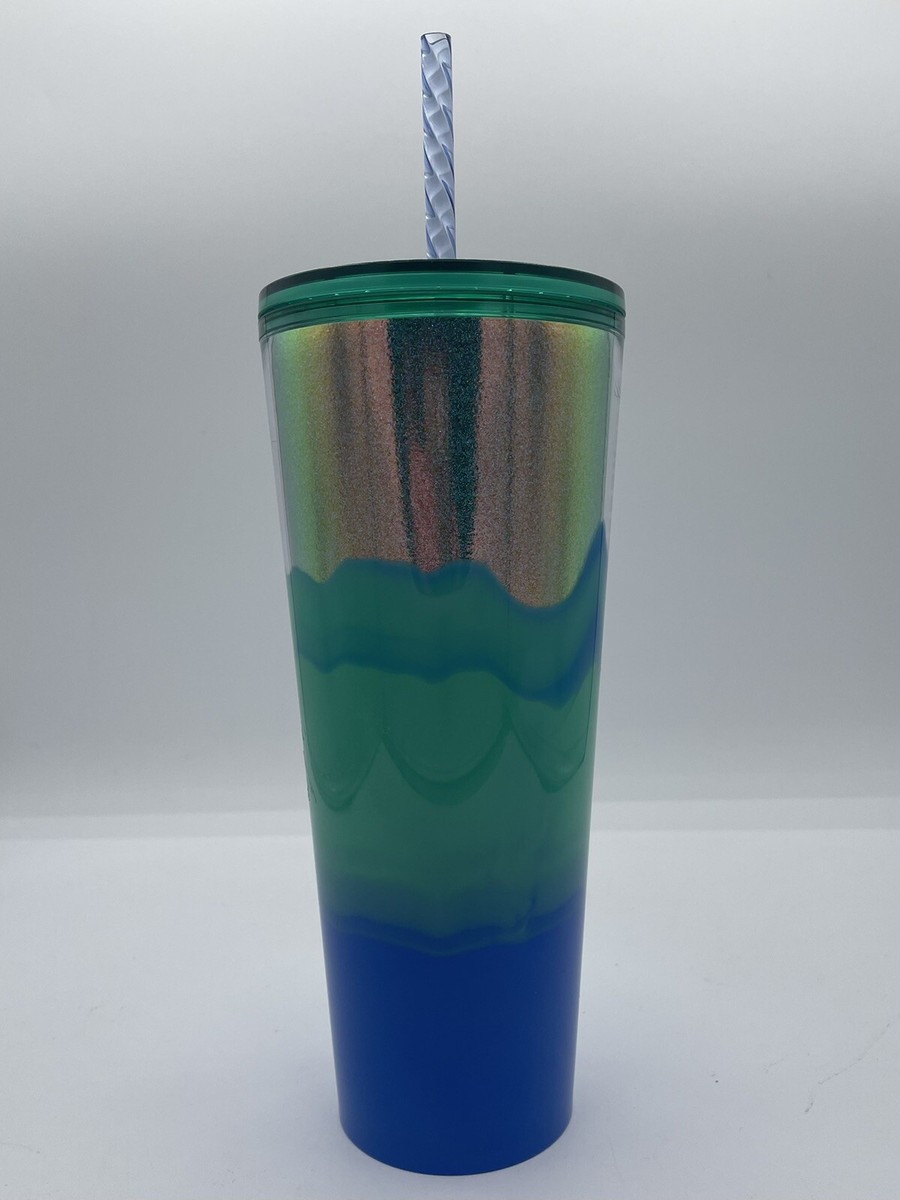 Starbucks Summer 2020 Spearmint Wave 24 oz Cold Cup Tumbler Blue Green