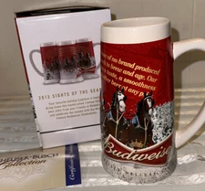 2013 Budweiser Holiday Beer Mug Stein Sights of the Season Anheuser Busch Box
