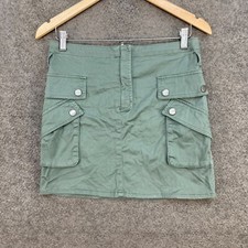 Country Road Girls Skirt Size 16 Years Green Straight Cotton Pockets 46508