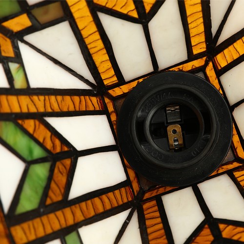 Stained Glass Geometric Hanging Ceiling Lamp Mission Style Pendant Light - Picture 5 of 8