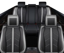 Sporty Grey Black PU Leather Full Set Car Seat Covers For Land Range Rover