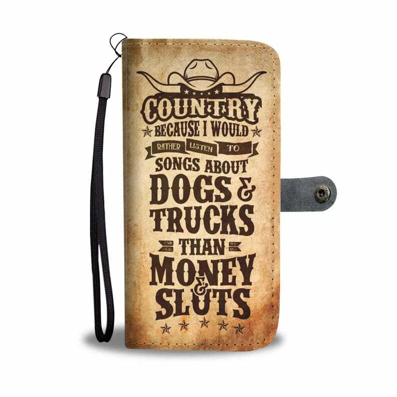 Funda tipo billetera para teléfono Country Cowboy vintage regalo occidental iPhone Samsung LG Huawei Foto 4 de 4