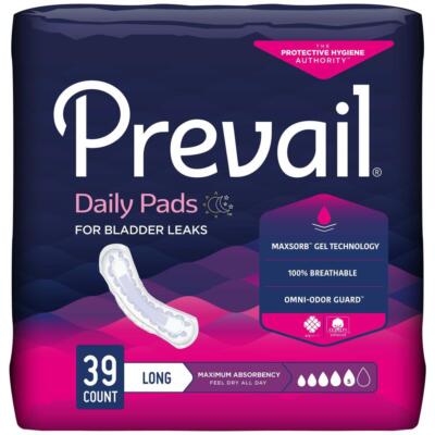 Prevail Incontinence Bladder Control Pads Maximum Absorbency 13 Inch PV-915/1
