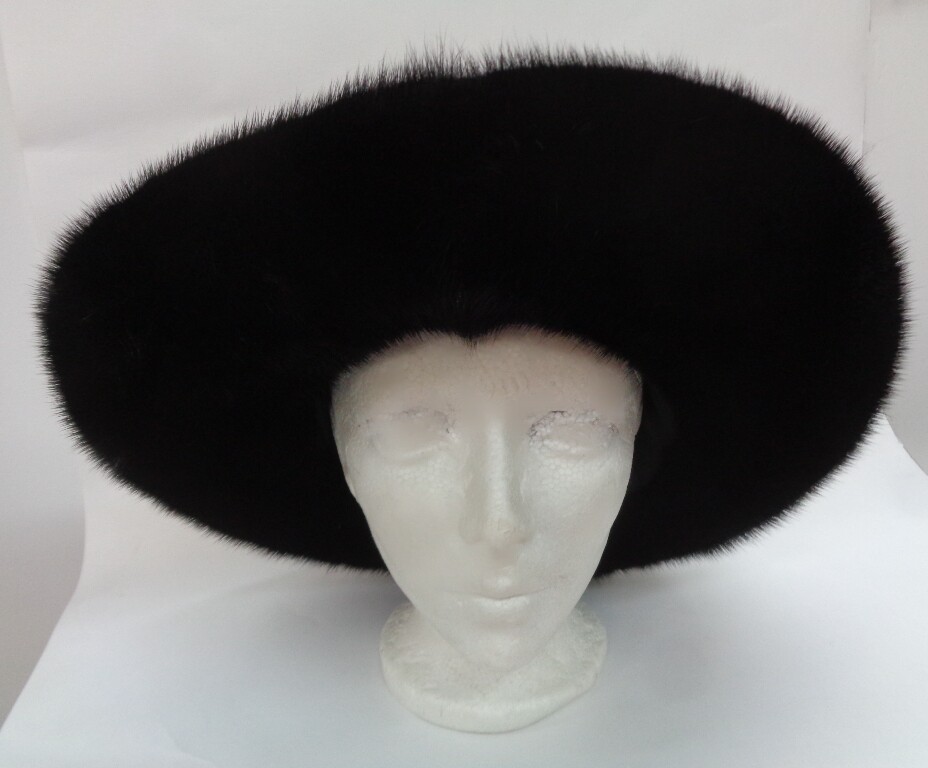 BRAND NEW CANADIAN BLACK MINK FUR HAT LARGE BRIM MAN MEN | eBay display picture 1