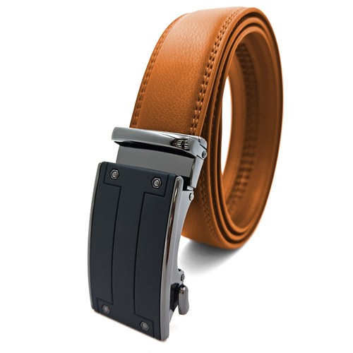 New Genuine Leather Mens Ratchet Belt Belts For Men Adjustable Automatic Buckle - Picture 45 of 50