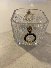 Small lead crystal ice bucket from 1980’s has good accents. 4” square 3 3/4 high