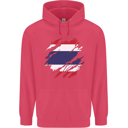 Torn Thailand Flag Thai Day Football Childrens Kids Hoodie - Picture 43 of 88