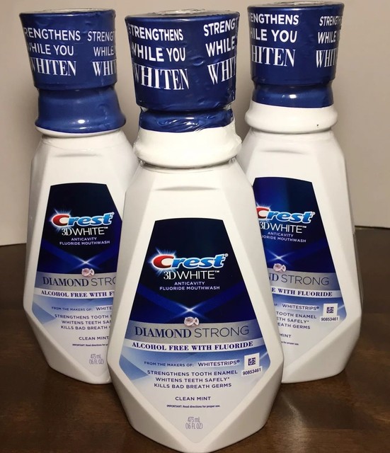 Crest 3D White Anticavity Fluoride Whitening Mouth Rinse, Clean Mint 16