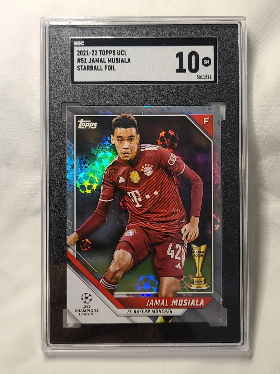 2021-22 Topps Chrome UEFA #69 Jamal Musiala Starball Refractor SGC 