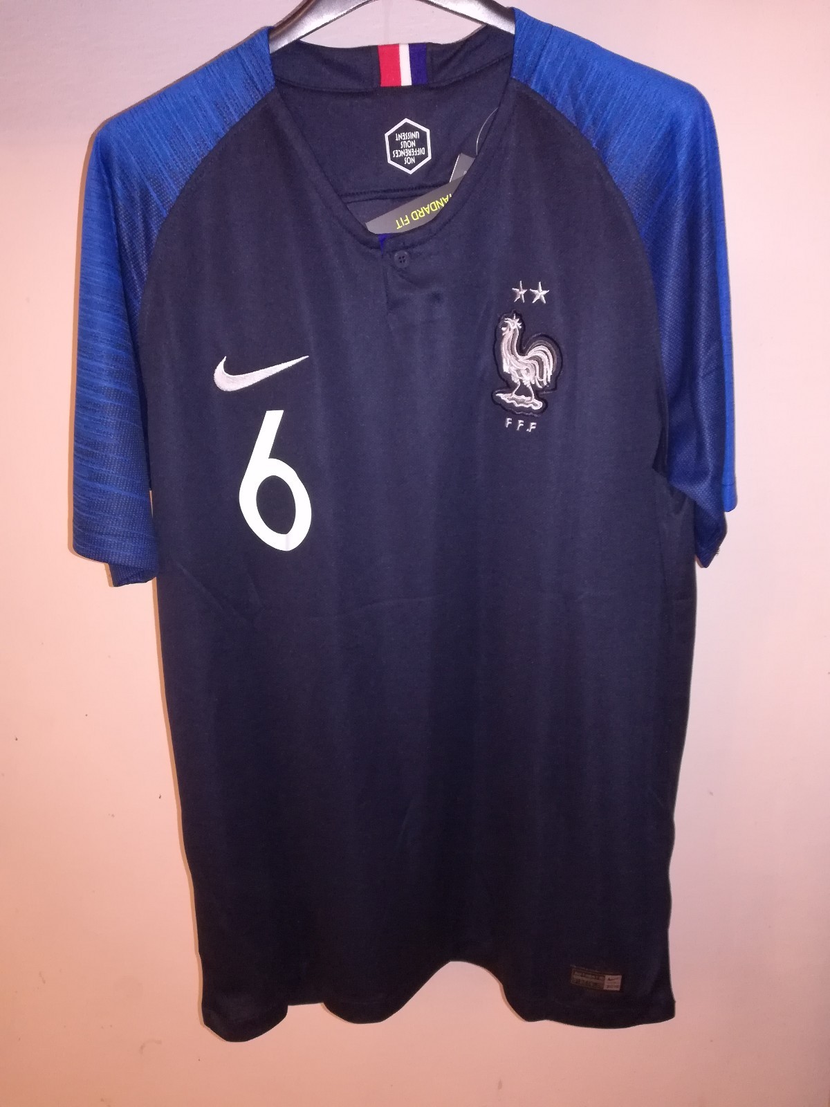 NAZIONALE FRANCESE Prima Maglia Calcio azul Pogba n.6 Mondiali 2018 NIKE TG M NAZIONALE FRANCESE Prima Maglia Calcio azul Pogba n.6 Mondiali 2018 NIKE TG M