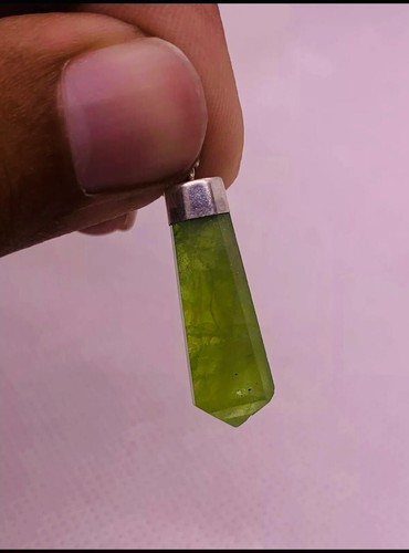 Wonderful Natural Gemstone Green Peridot Pendant 925 Sterling Silver Pendant - Picture 7 of 13