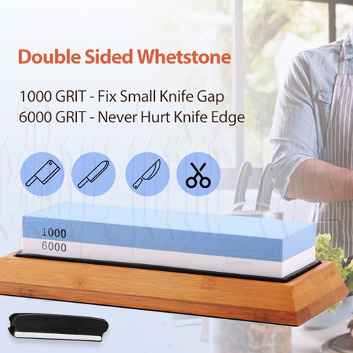 Whetstone Sharpener Stone Set 4 Side Grit 400/1000 3000/8000 Knife Sharpening - Picture 13 of 15