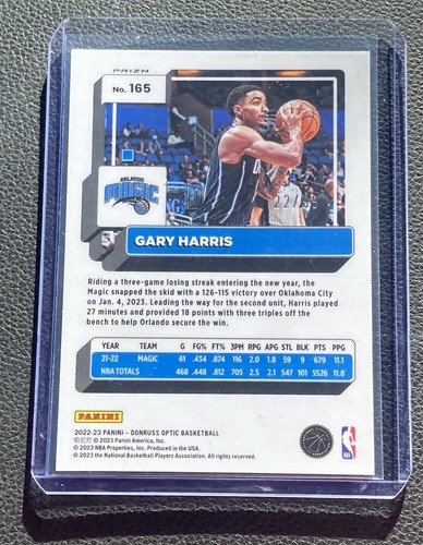 2022-23 Panini Optic Basketball Asia Gary Harris #165 Red and Gold Wave /99 - Picture 2 of 2