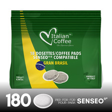 Caffè Gran Brasil 180 Pods Compatible with Senseo Aromatic Taste 0.15 per lighter