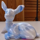 Fenton Art Glass Purple Lavender Blue Slag Marble Fawn Deer #2