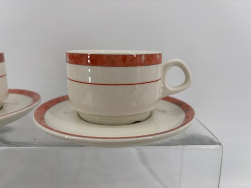 Villeroy & Boch Beaulieu Porzellan Espressotassen-Set weiß roter Rand 5-teilig - Bild 3 von 6