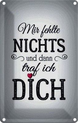 Blechschild 30x20 cm und dann traf ich DICH Herz Dekoration Spruch Zitat Deko Ge