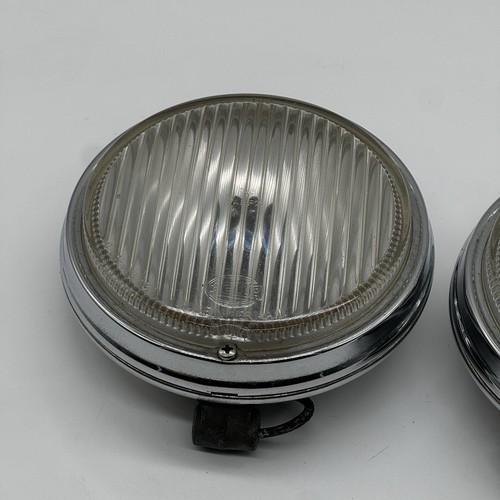 Hella 142 Fog Light Pair DRIVING LAMP Mercedes Benz TN6 Chrome w/ Clear Lens - Picture 2 of 17