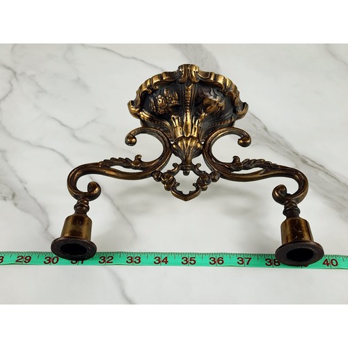 Candelabro candelabro Johnson Bronze Co ornamentado años 50 Newcastle PA bronce 7 1/2" - Imagen 18 de 19