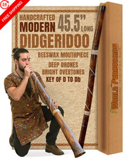 World Percussion USA Modern Didgeridoo 45 inches, Fire-etched Tree Bark Look