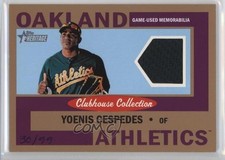 2013 Topps Heritage Clubhouse Collection Relics Gold 30/99 Yoenis Cespedes 0o9