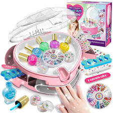 Kids Nail Polish Set for Girls,All-In-One Nail Art Kit for Kids with  Nail Dryer