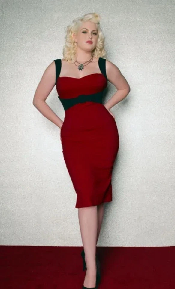 Vestido retrô SEXY PinUp Couture Jessica Wiggle médio! - Imagem 2 de 4