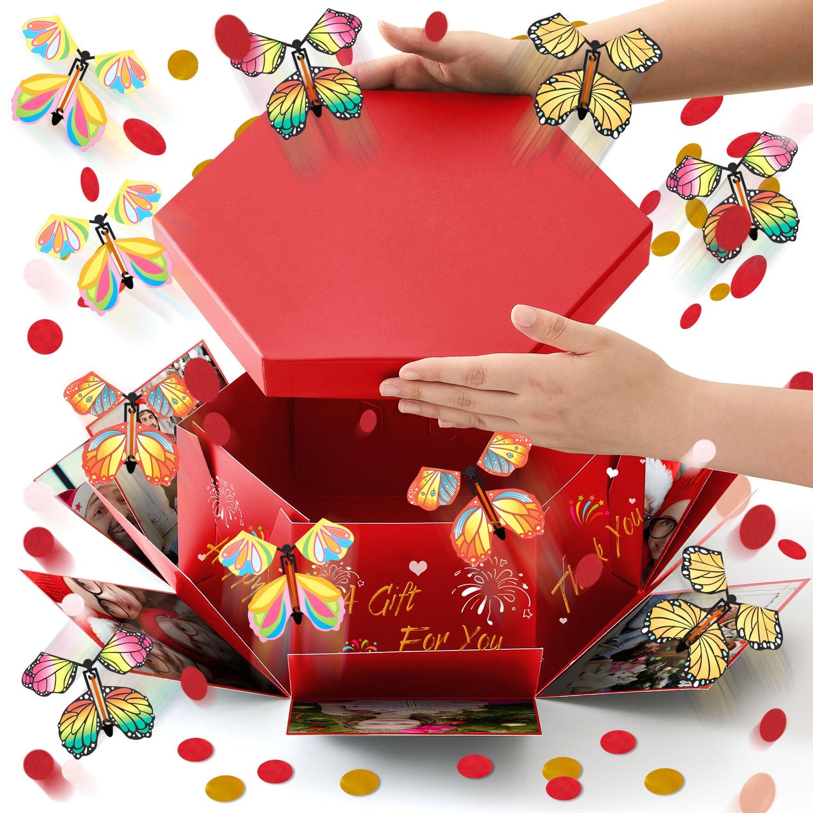 Christmas Flying Butterfly Surprise Gift Box, Large DIY Birthday Explosion Gi...