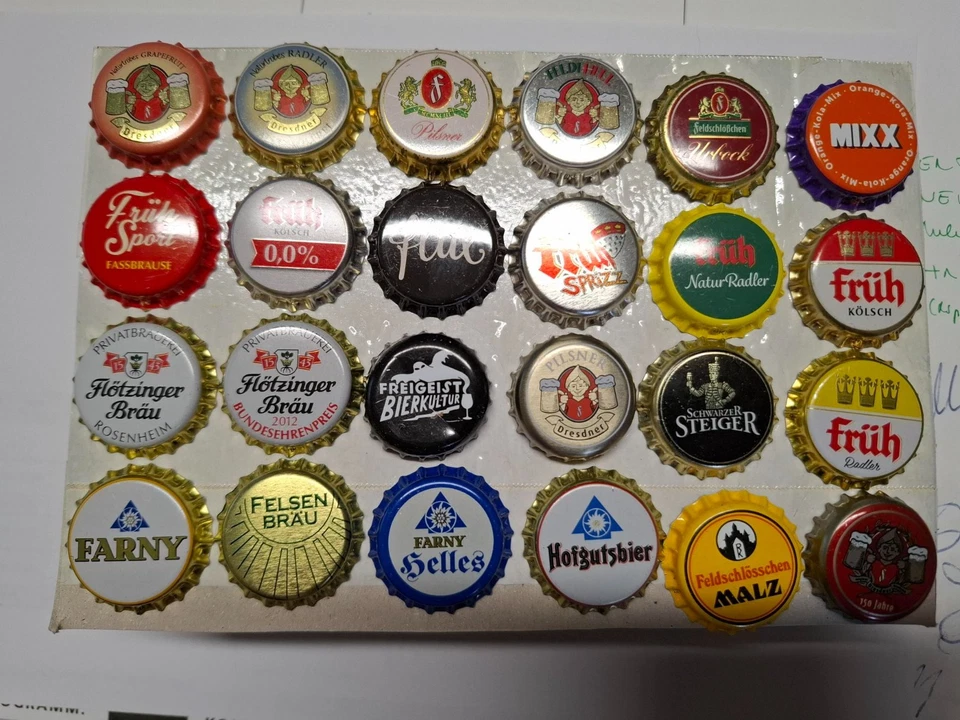 24 verschiedene Kronkorken Bottle Caps Deutsches Bier F teils alt - Bild 1 von 1