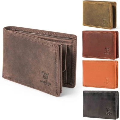 MATADOR BILBAO Herren Leder Kleines Portemonnaie Klein Brieftasche RFID Retro