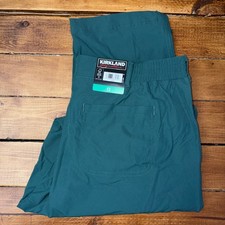 Kirkland Signature Ladies Travel Pant Womens 12 Green Straight Leg Stretch 14053