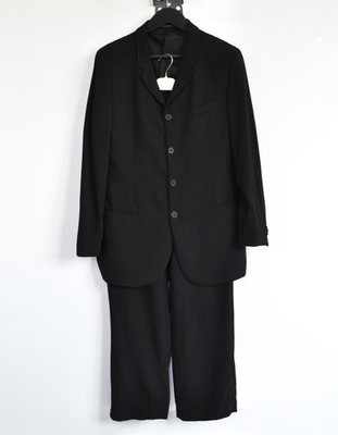 90s Vintage Mens EMPORIO ARMANI Suit Black Blazer Jacket Pants