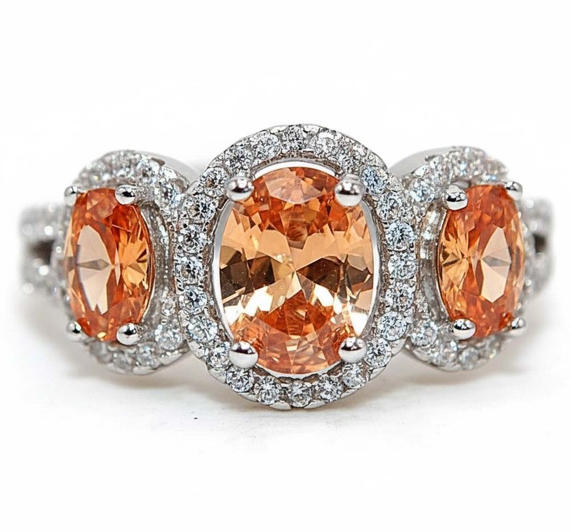 2CT  Padparadscha 925 Sterling Silver Ring Sz 9 MM5-4