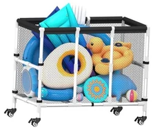 180 Gallon Pool Noodles Holder, Swimming Pool Storage Bin for Swimming White