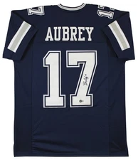 Brandon Aubrey Authentic Signed Navy Blue Pro Style Jersey BAS Witnessed 2