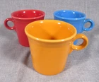 Fiestaware Homer Laughlin Set of 3 O Ring Handle Stoneware Coffee Mugs Cups -EUC
